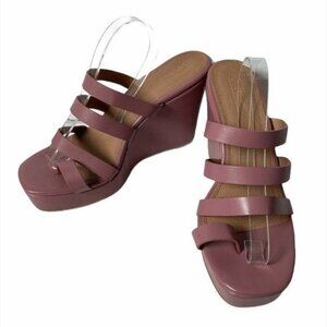 NWOB ASOS Design Trial Toe Loop Blush Pink Wedge Sz 7